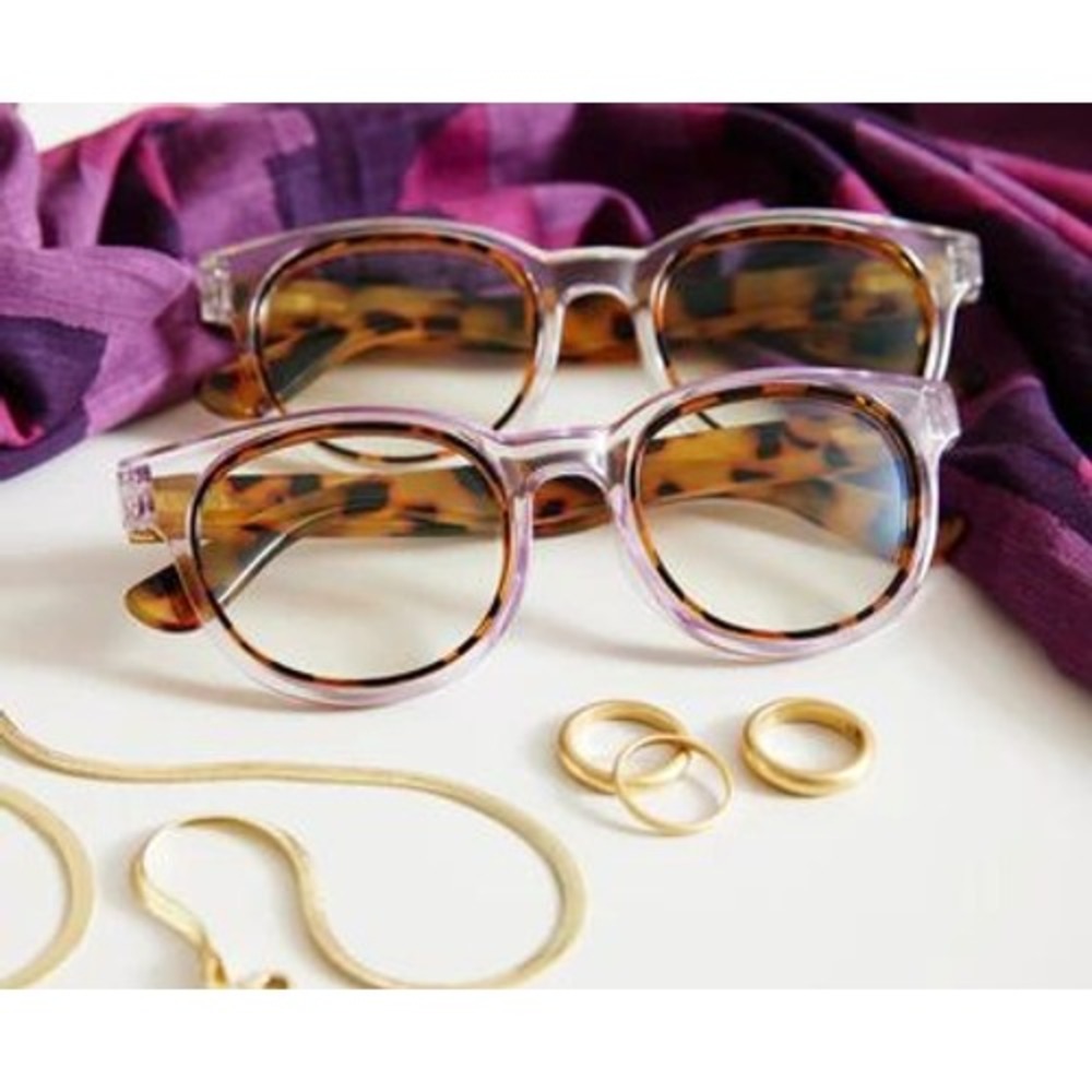 Peepers Olympia Blue Light Glasses +1.5 Readers Clear/Tokyo Tortoise with Case